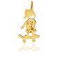 Pingente De Ouro 18k Menina Com Skate De 22mm