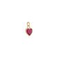 Pingente Ponto De Luz De Ouro 18k Coração Vermelho De 6mm