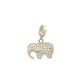Berloque de Ouro Branco 18k Elefante com Zircônias 