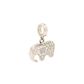 Berloque de Ouro Branco 18k Elefante com Zircônias 
