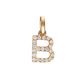 Pingente de Ouro 18k Letra B Com Zircônias 