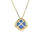 Pingente De Ouro 18k Trevo Azul Com Zircônias