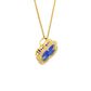 Pingente De Ouro 18k Trevo Azul Com Zircônias