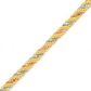 Pulseira De Ouro 18k Corda Tricolor De 2,1mm Com 19cm