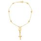 Pulseira De Ouro 18k Terço De Mão Com 17cm