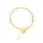 Pulseira De Ouro 18k Elo Português Com Fecho De Coração De 3,5mm Com 17cm
