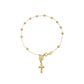 Pulseira De Ouro 18k Terço De Mão Com 20cm