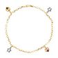 Pulseira De Ouro 18k Corações e Estrelas Tricolor Com 19cm