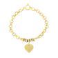 Pulseira De Ouro 18k Elo Português e Coração Com 19cm
