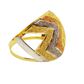 Anel De Ouro 18k Zig Zag Tricolor