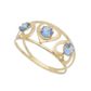 Anel Infantil De Ouro 18k Zircônias Azul Clara