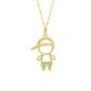 Pingente De Ouro 18k Menino Short Zircônias Azul