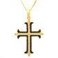 Pingente De Ouro 18k Cruz Com Zircônias