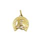 Pingente De Ouro 18k Cavalo Com Ferradura 22mm