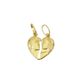Pingente De Ouro 18k Cara Metade Coração De 12mm