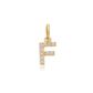 Pingente de Ouro 18k Letra F Com Zircônias