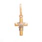 Pingente De Ouro 18k Cruz Com Fio Branco De 12mm