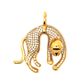 Pingente De Ouro 18k Pantera Com Zircônias