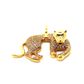 Pingente De Ouro 18k Pantera Com Zircônias