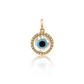 Pingente De Ouro 18k Olho Grego De 5,0mm Com Diamantes