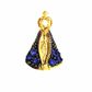 Pingente De Ouro 18k Nossa Senhora Da Aparecida Com Pedras De 12mm