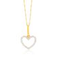 Pingente De Ouro 18k Coração Dois Ouros Amarelo/Branco G