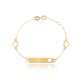 Pulseira Infantil De Ouro 18k Veneziana De 13cm Com Corações