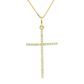 Pingente De Ouro 18k Cruz Com Zircônias 2,5cm