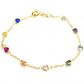Pulseira De Ouro 18k Love Arco - Iris De 0,7mm com 19 cm