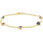 Pulseira De Ouro 18k Love Arco - Iris De 0,7mm com 19 cm