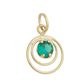 Pingente De Ouro 18k Circulo Com Zircônia Verde