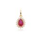 Pingente De Ouro 18k Mademoiselle Vermelho Com Zircônias 