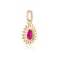 Pingente De Ouro 18k Mademoiselle Vermelho Com Zircônias 