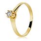 Anel De Ouro 18k Solitário Coroa Com Zircônia