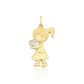 Pingente De Ouro 18k Menina Com Coração P