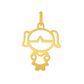 Pingente De Ouro 18k Menina De 16mm