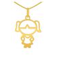 Pingente De Ouro 18k Menina De 16mm