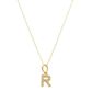 Pingente de Ouro 18k Letra R Com Zircônias