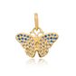 Pingente De Ouro 18k Borboleta Com Zircônia 1,2cm