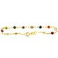 Pulseira De Ouro 18k Com Zircônias Coloridas De 3,0mm Com 18cm
