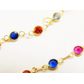 Pulseira De Ouro 18k Com Zircônias Coloridas De 3,0mm Com 18cm