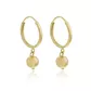 Brinco De Ouro 18k Argola Com Pingente Bola