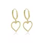 Brinco De Ouro 18k Argola Com Pingente Coração