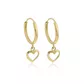 Brinco De Ouro 18k Argola Com Pingente Coração P