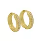 Brinco De Ouro 18k Argola Brilhante Com Zircônias