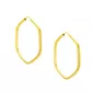 Brinco De Ouro 18k Argola Hexágono 16mm