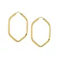 Brinco De Ouro 18k Argola Hexágono Longa 24mm