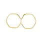 Brinco De Ouro 18k Argola Hexágono Longa 24mm