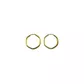 Brinco De Ouro 18k Argola Hexágono PP