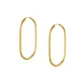 Brinco De Ouro 18k Argola Ovalada Slim G